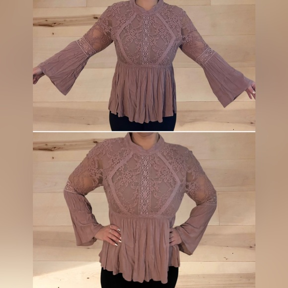 American Eagle Outfitters Fairycore Boho Festival Bell Sleeve Top Small - Picture 8 of 15